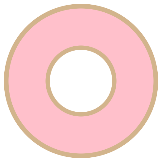 Donut with pink icing.