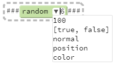 <code>random</code> drop down menu