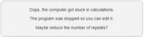 error message: stuck in calculations