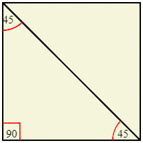 Illustration of 45-45-90 triangle